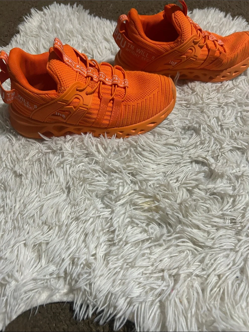 Kids Bright Orange Slip-On Athletic Sneakers